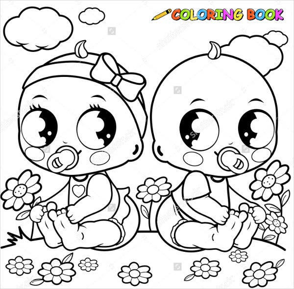 Coloring Book For Baby
 9 Baby Girl Coloring Pages JPG AI Illustrator Download