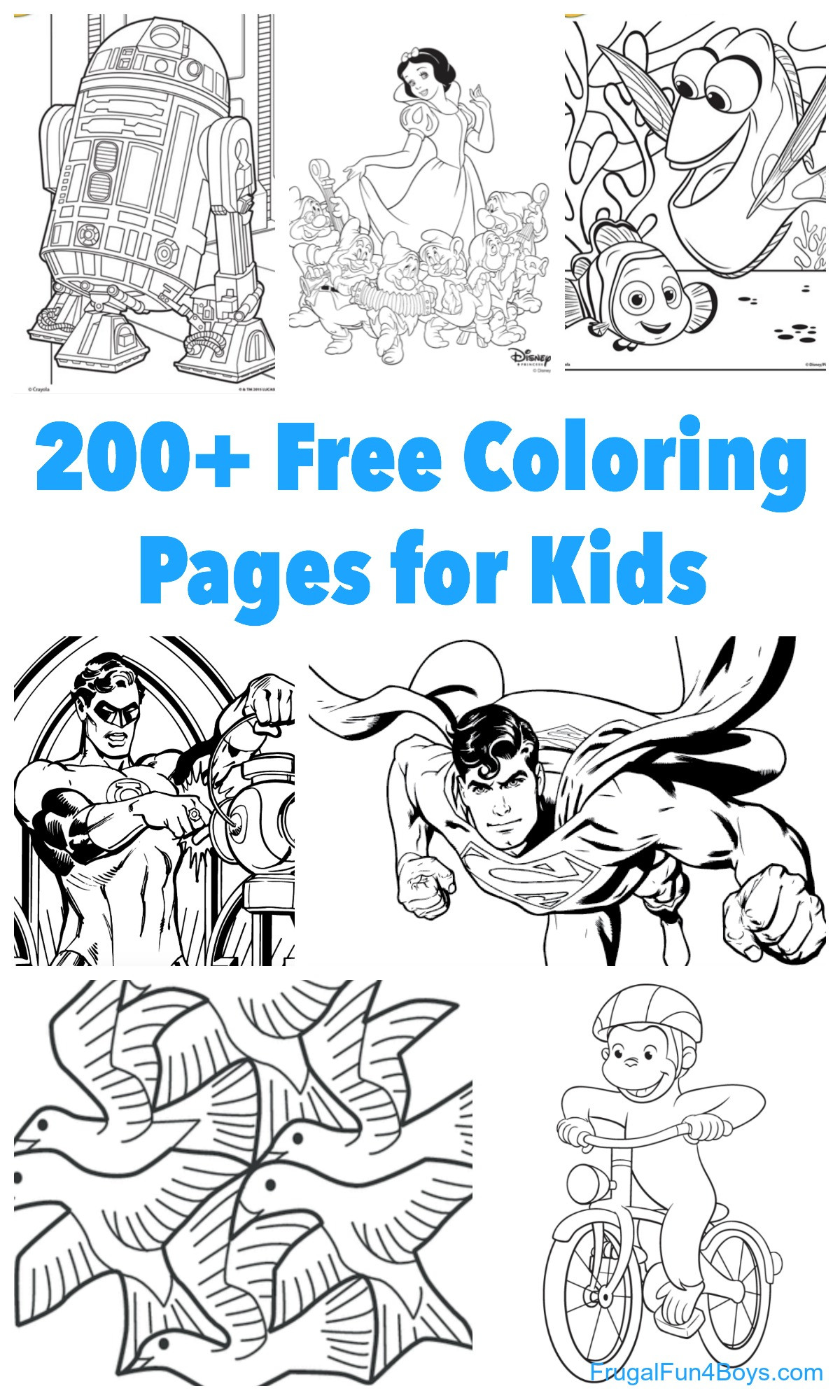 Coloring Book For Girls
 200 Printable Coloring Pages for Kids Frugal Fun For