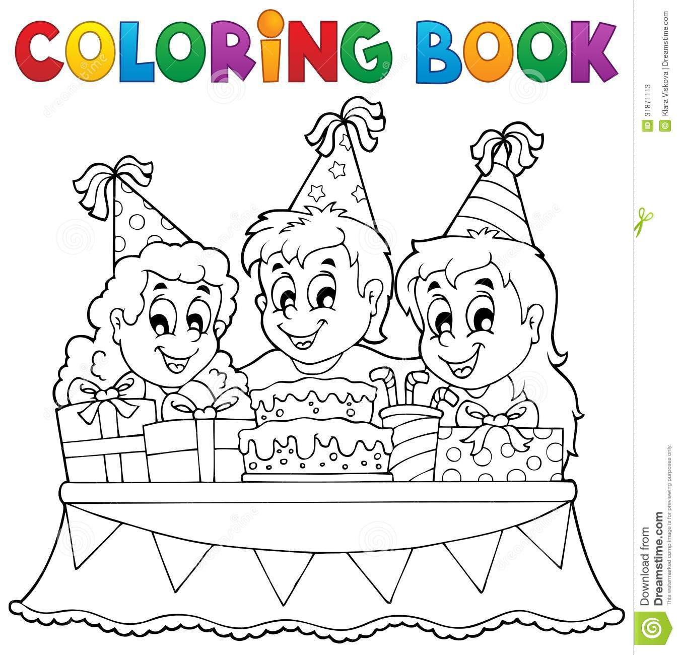 Coloring Book Kids
 Coloring Book Kids Party Theme 1 Stock s Image