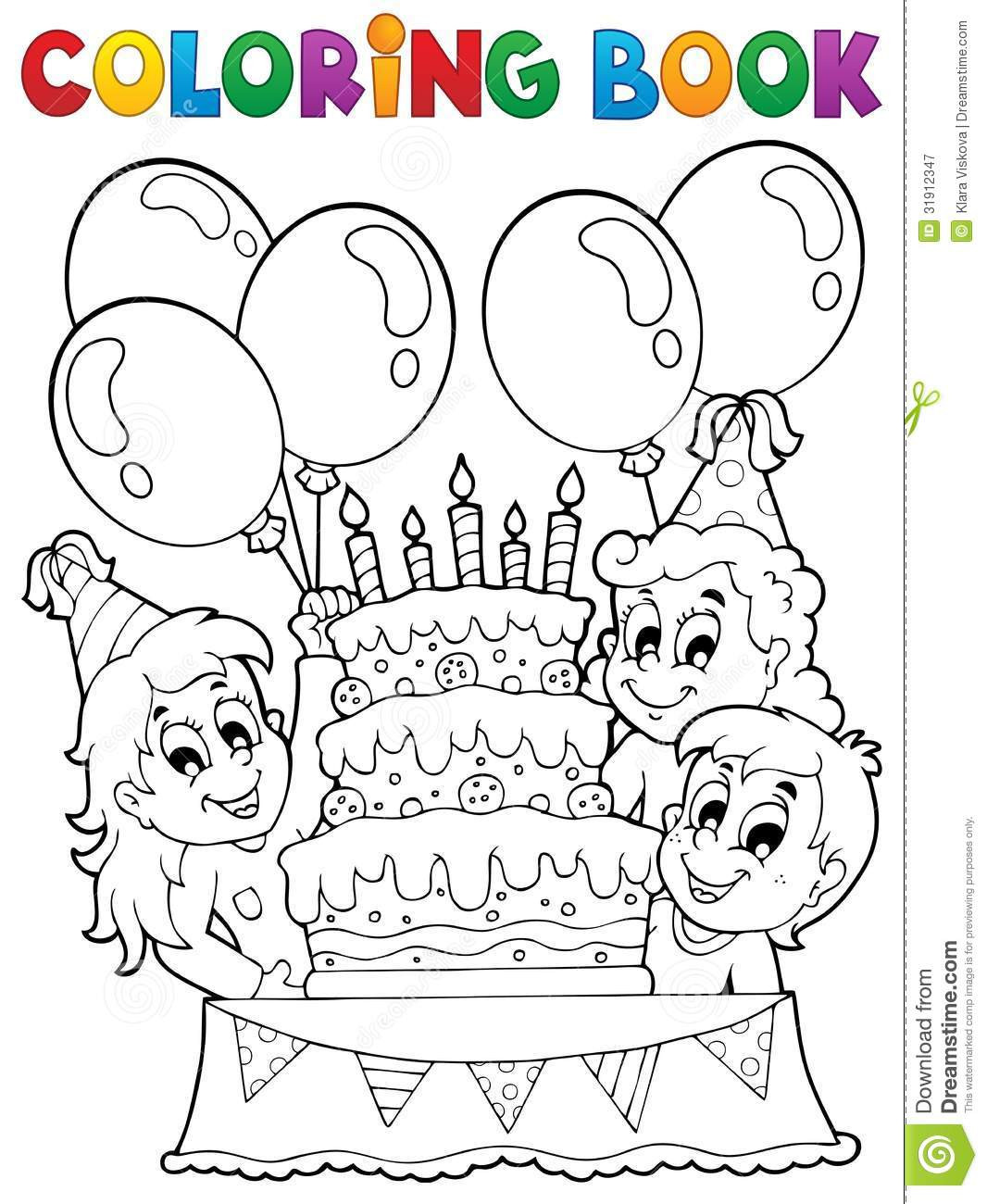 Coloring Book Kids
 Coloring Book Kids Party Theme 2 Stock Vector Image