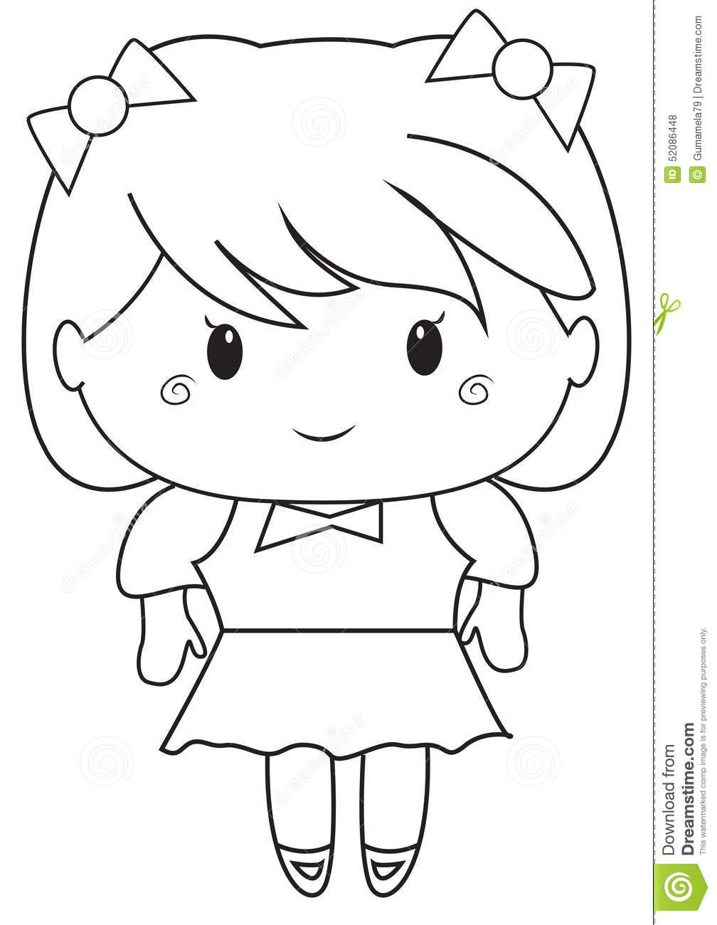 Coloring Books For Little Girls
 Little girl coloring page stock illustration Illustration