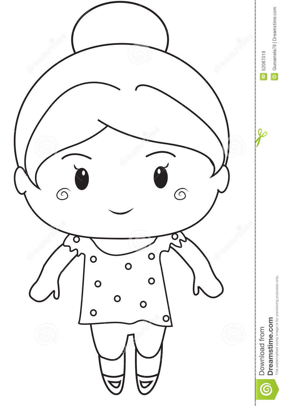 Coloring Books For Little Girls
 Little girl coloring page stock illustration Illustration
