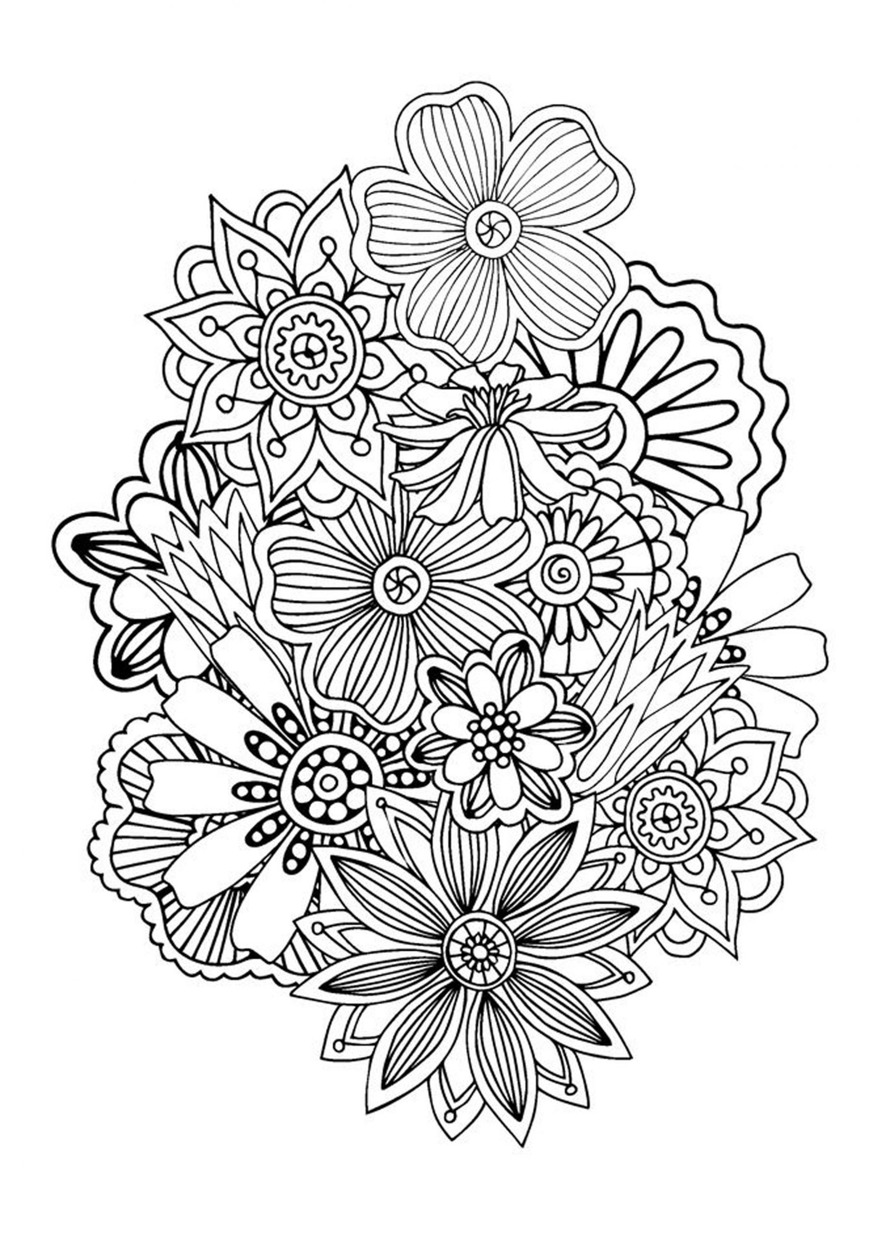 Coloring Pages For Adults Abstract Flowers
 Zen and Anti stress Coloring pages for adults coloring