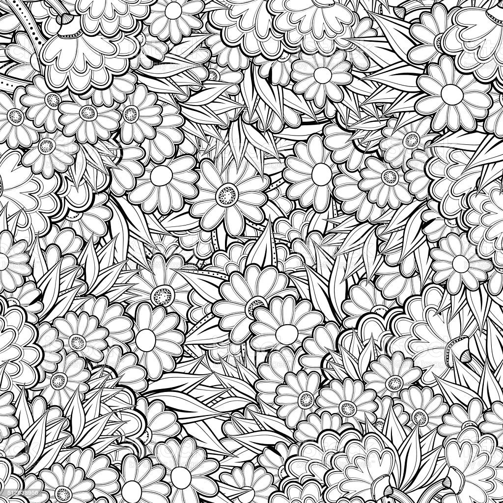 Coloring Pages For Adults Abstract Flowers
 Pattern For Coloring Book With Abstract Flowers Stock
