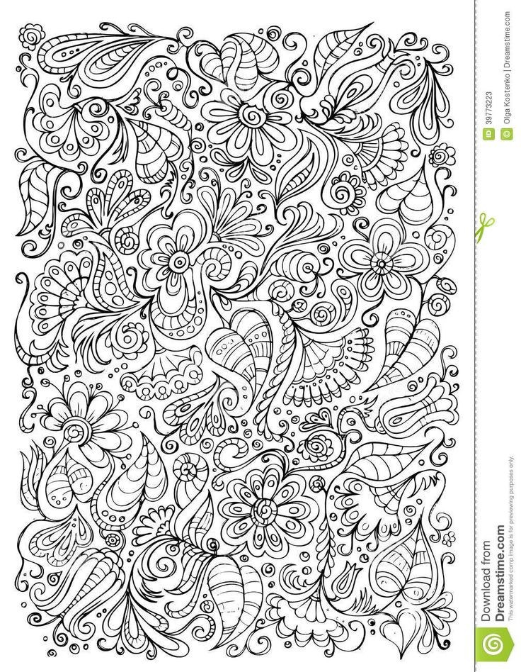 Coloring Pages For Adults Abstract Flowers
 Dreamstime Flower Abstract Doodle Coloring pages colouring