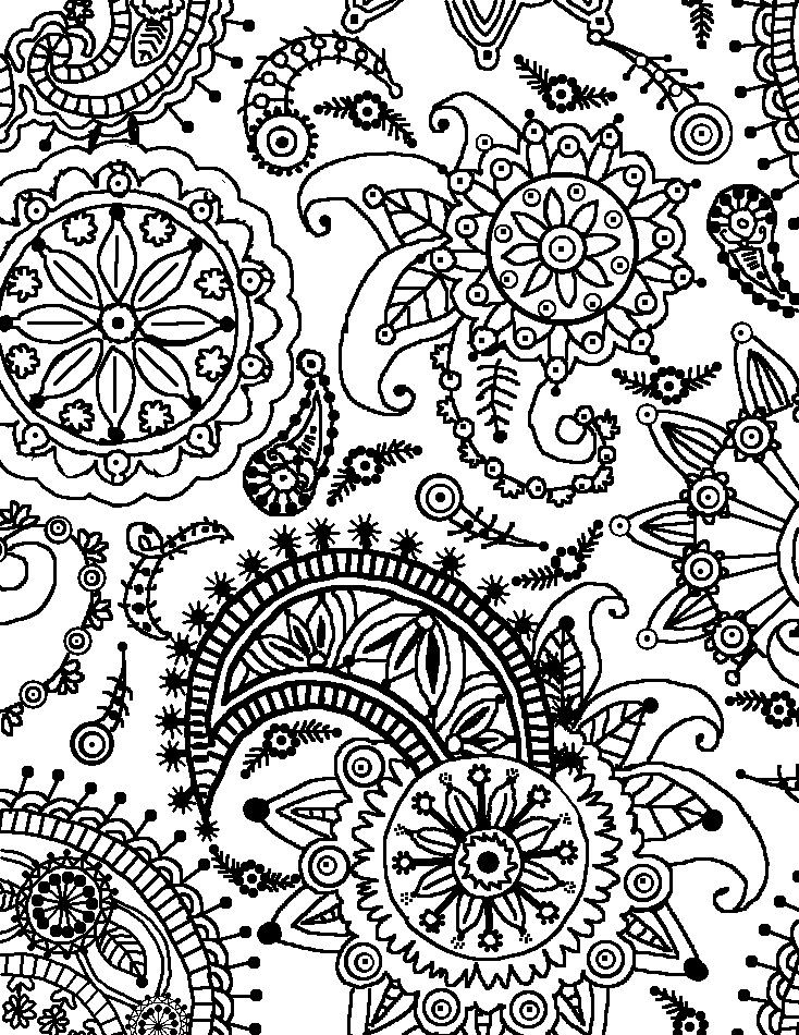 Coloring Pages For Adults Patterns
 Coloring Page World Paisley Flower Pattern Portrait
