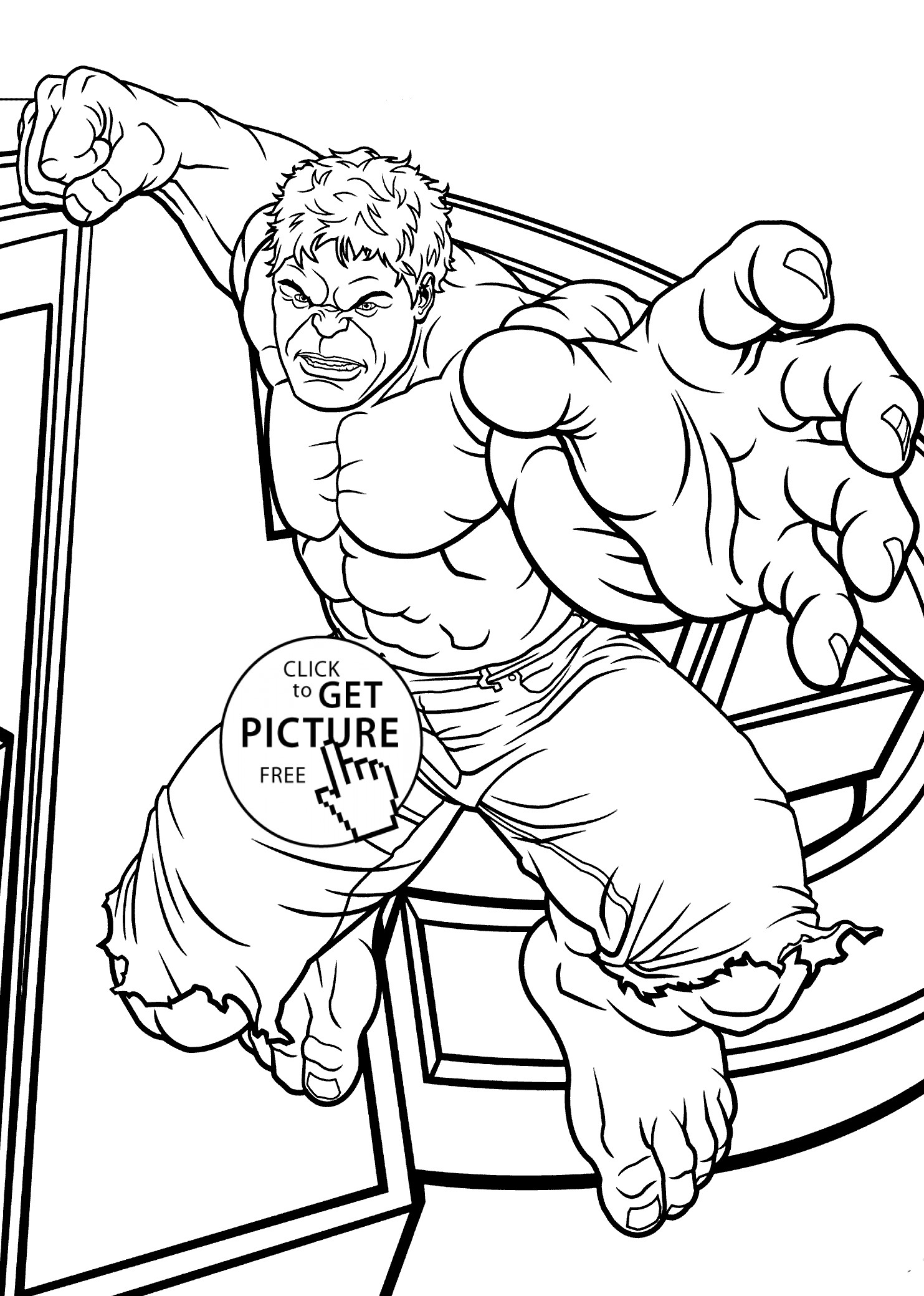 Coloring Pages For Kids Free
 Hulk jumps coloring pages for kids printable free