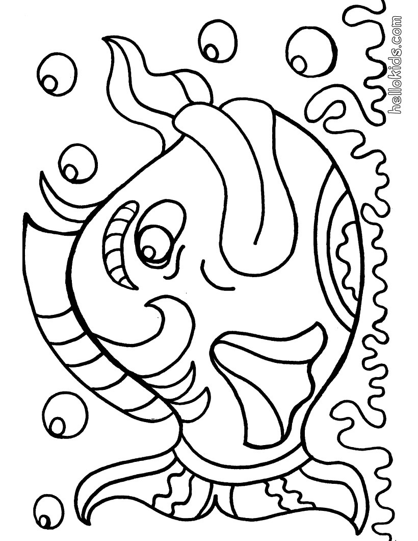 Coloring Pages For Kids Printable
 Free Fish Coloring Pages for Kids