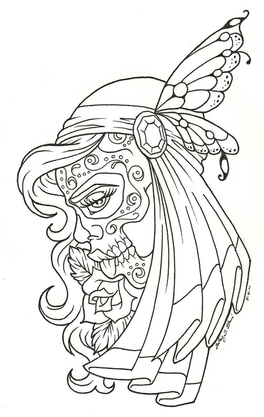 Coloring Pages Free Printable
 Free Printable Day of the Dead Coloring Pages Best