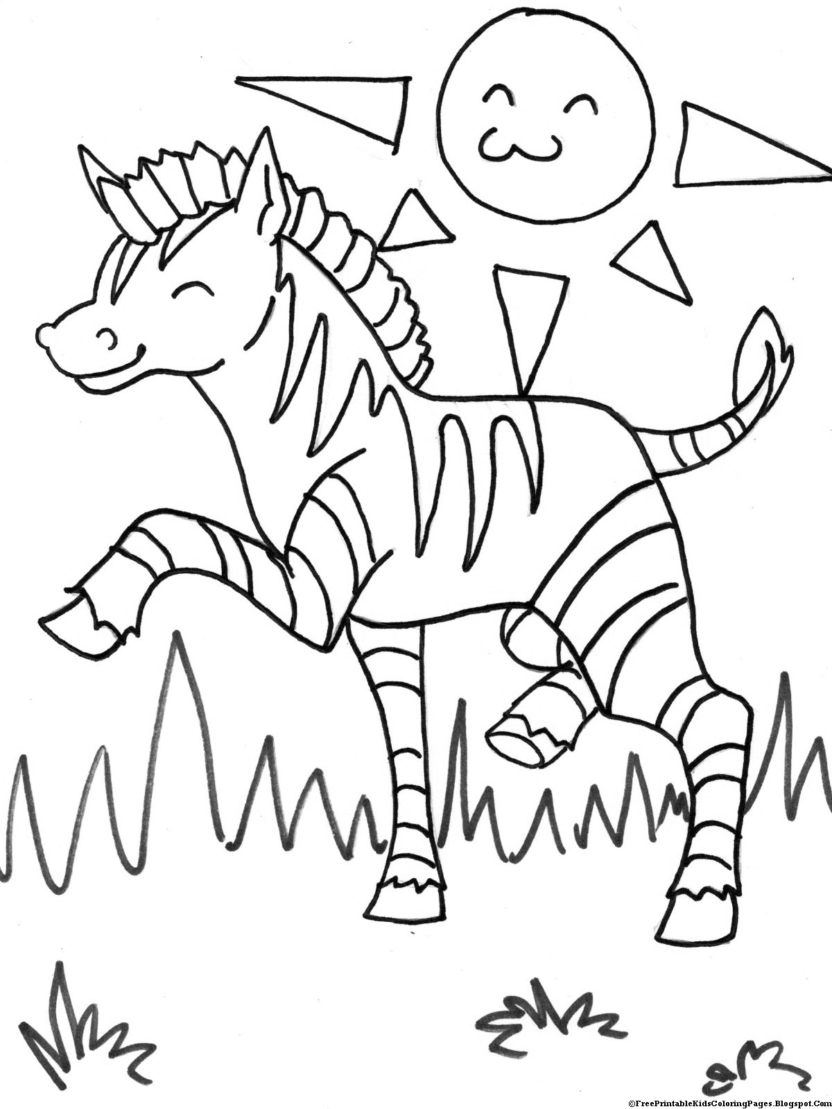 Coloring-Pages-Kids
 Zebra Coloring Pages Free Printable Kids Coloring Pages