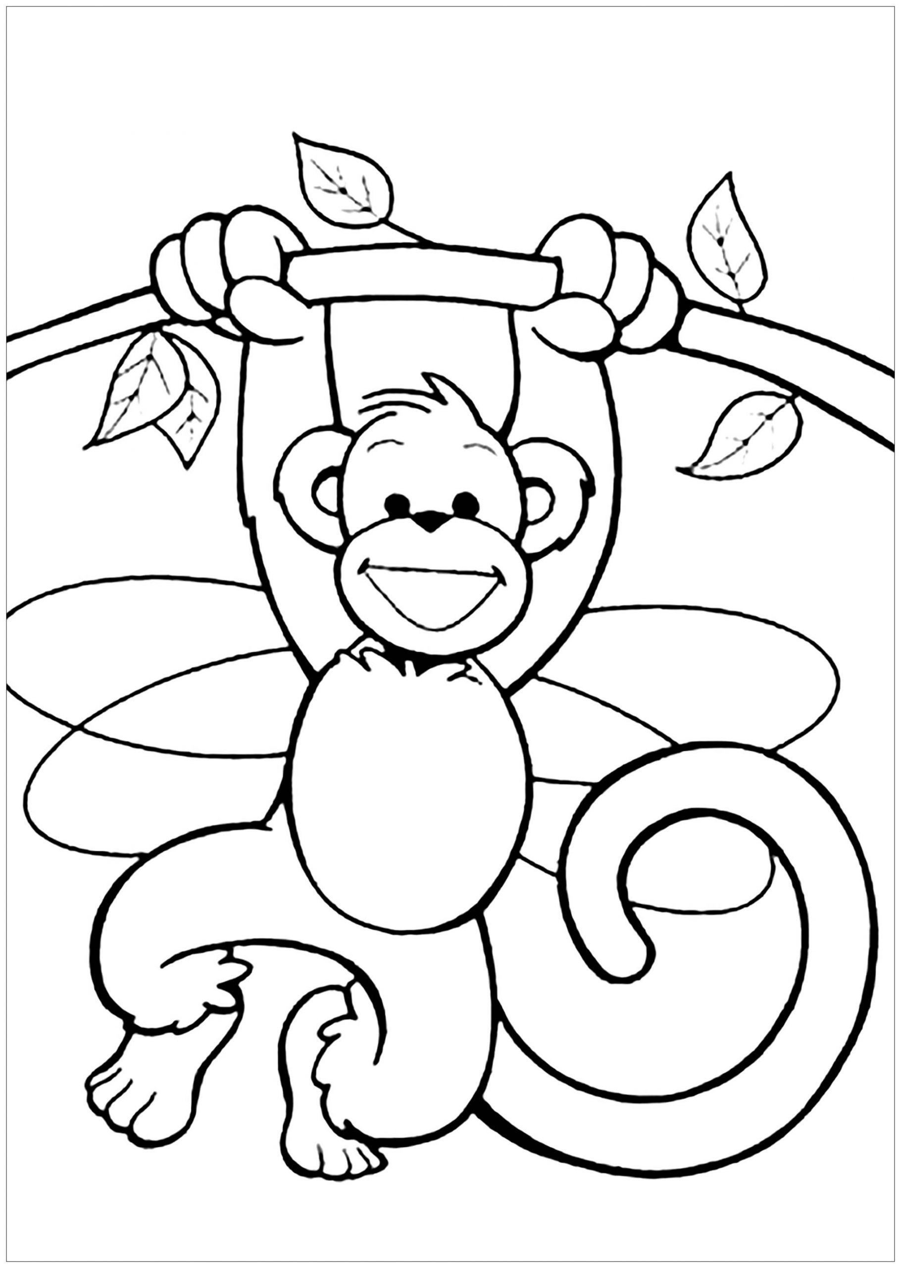Coloring-Pages-Kids
 Monkeys to for free Monkeys Kids Coloring Pages