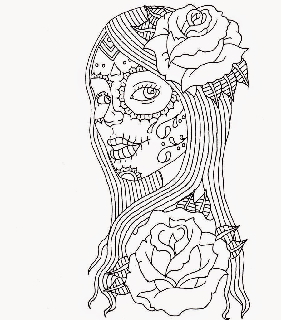 Coloring Pages Of Girls For Adults
 Free Printable Day of the Dead Coloring Pages Best