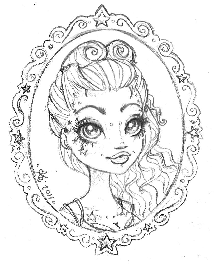 Coloring Pages Of Girls For Adults
 Kei frames Cameo girls