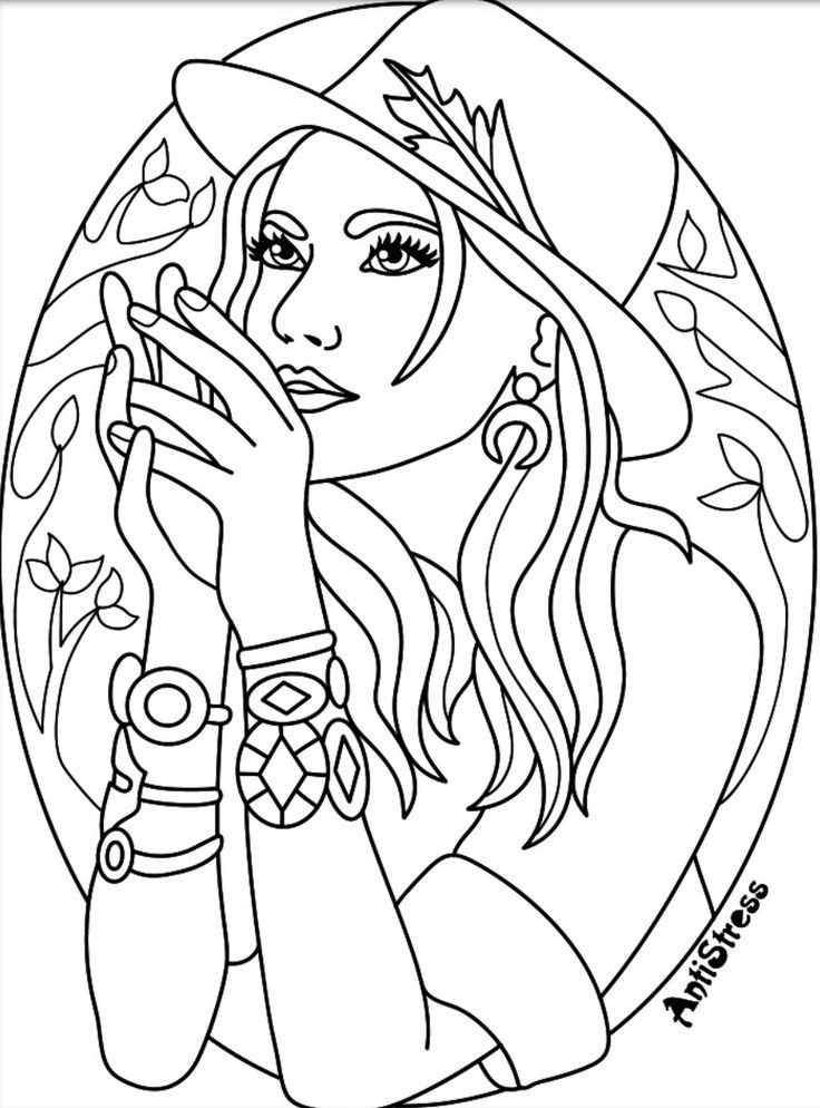 Coloring Pages Of Girls For Adults
 881 best Beautiful Women Coloring Pages for Adults images