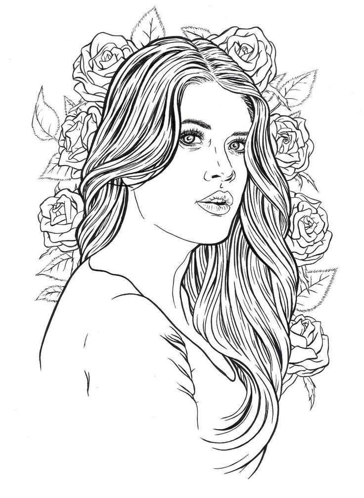 Coloring Pages Of Girls For Adults
 579 best images about Coloring Pages for Adults on