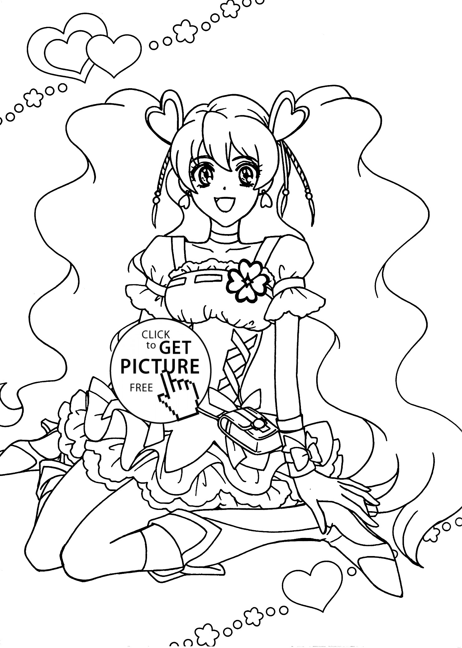 Coloring Sheets Of Girls
 Pretty cure anime girls coloring pages for kids printable
