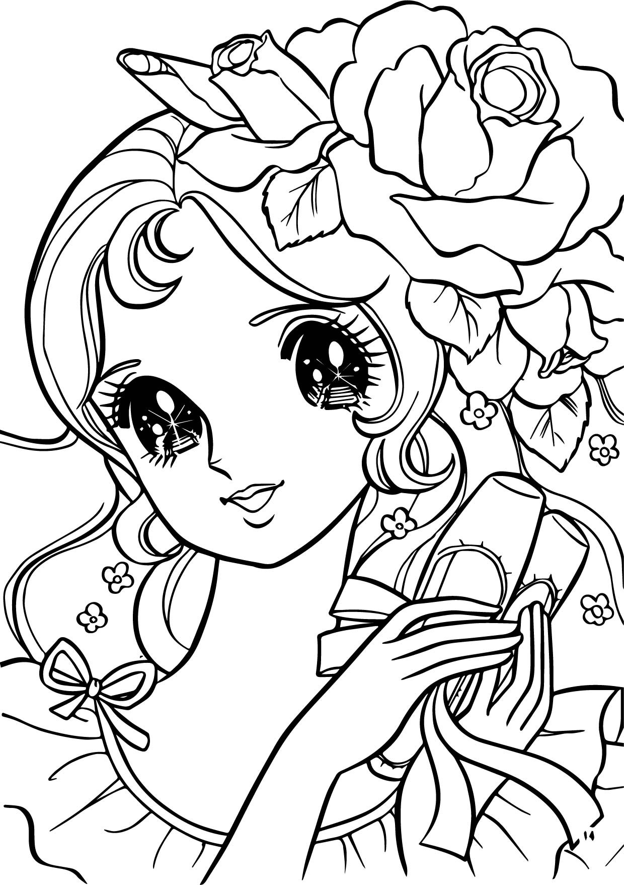 Coloring Sheets Of Girls
 Aeromachia Girl Flower Hair Coloring Pages