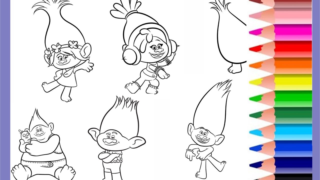 Coloring Videos For Kids
 Baby coloring TROLLS Cartoon coloring book Videos for kids