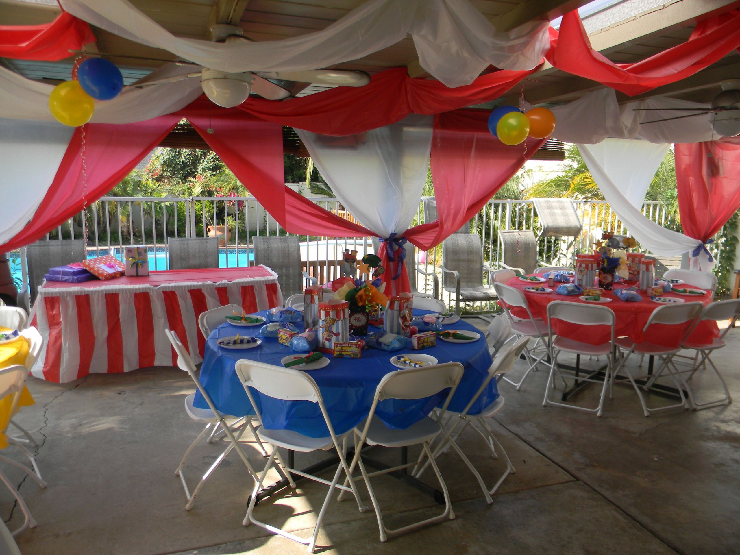 Combined Graduation Party Ideas
 For a do it yourself feel of a tent I used plastic red