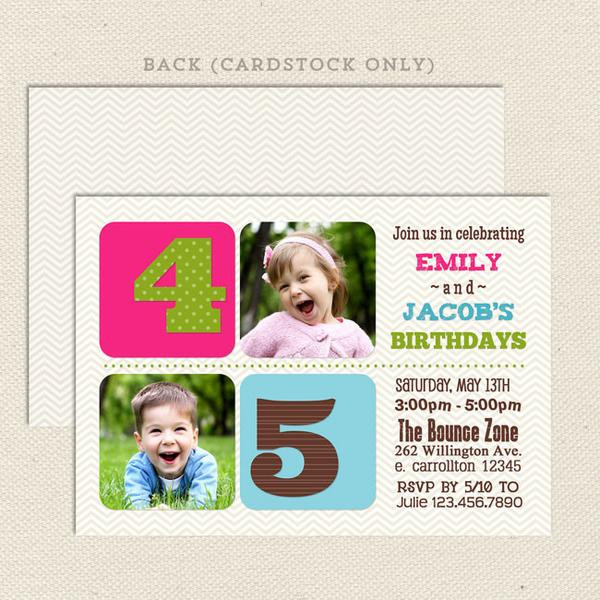 Combined Graduation Party Ideas
 Chevron Joint Birthday Party Invitations – Lil Sprout