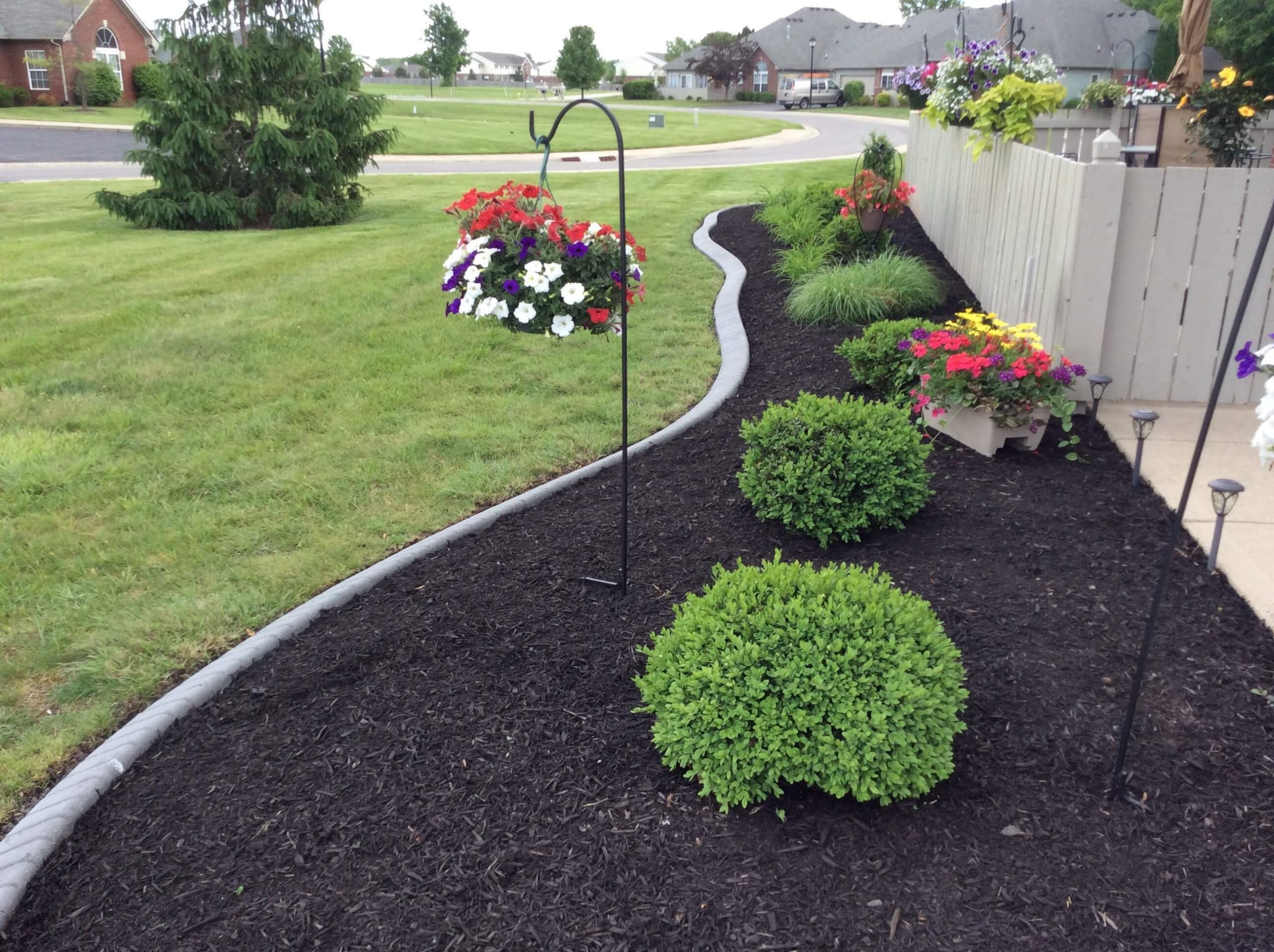 Concrete Landscape Edging
 Concrete Landscape Edging Borders to Maintain Mulched