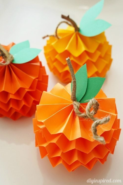 Construction Paper Craft Ideas For Adults
 How to Make Paper Pumpkins for Fall DIY Inspired