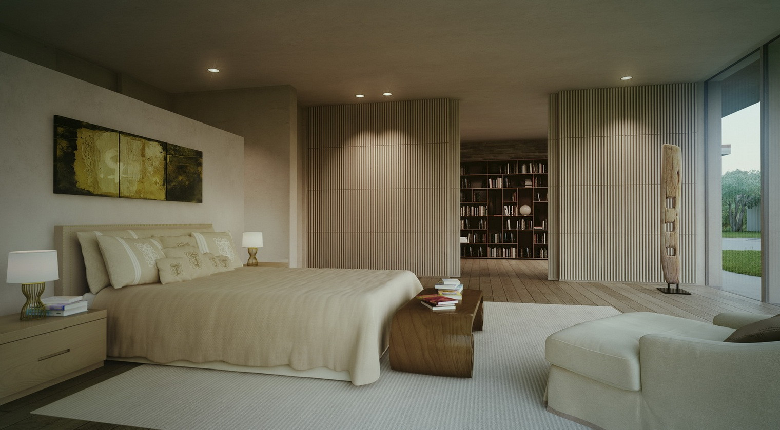 Contemporary Master Bedroom
 Single Story Modern Cottage in Israel