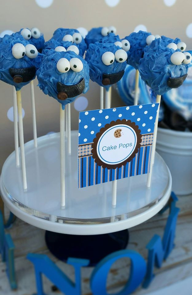 Cookie Monster Birthday Party Ideas
 cookie monster first birthday party ideas via little wish