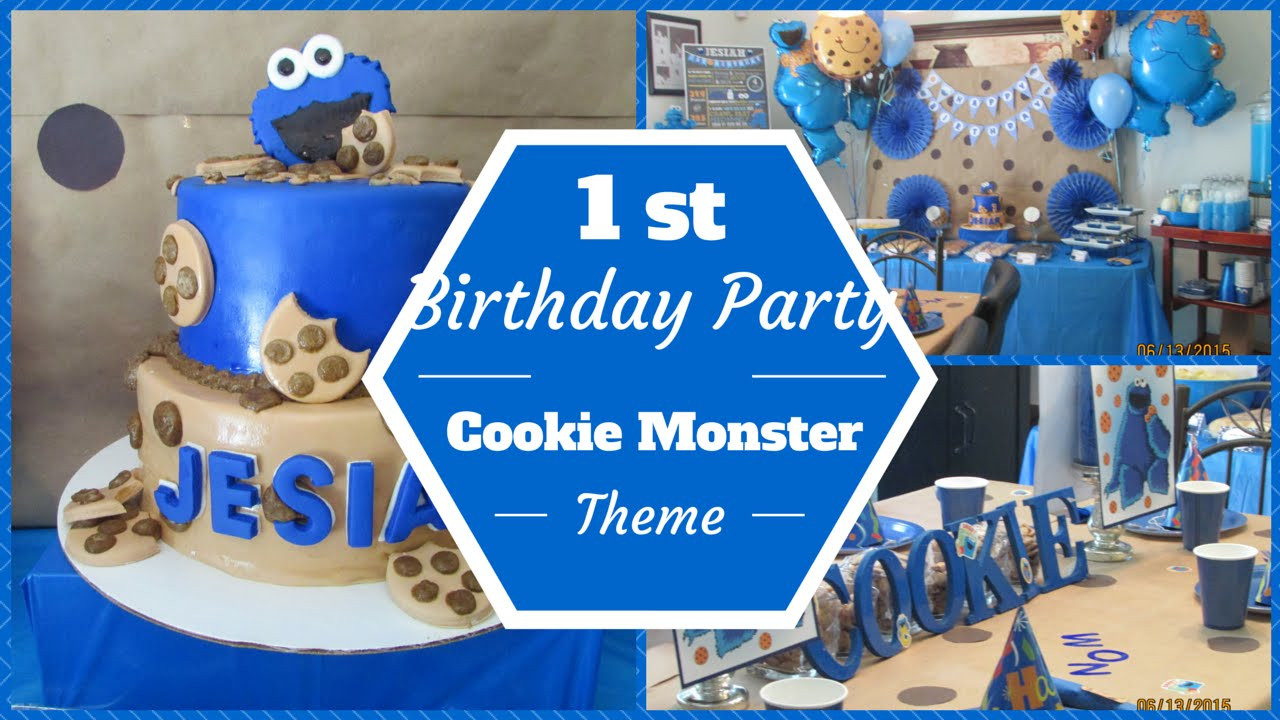 Cookie Monster Birthday Party Ideas
 Cookie Monster Theme 1st Birthday Party Dollar Tree