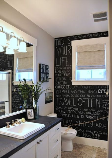 Cool Bathroom Decor
 21 Unconventional Chalkboard Bathroom Décor Ideas DigsDigs