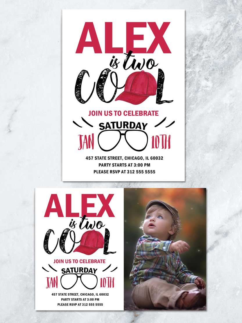 Cool Birthday Invitations
 Two Cool Birthday Invitation Two Cool Birthday Party Boy