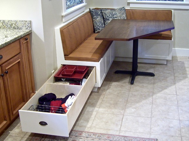 Corner Kitchen Table With Storage
 Corner Banquette and Table Traditional Dining Tables