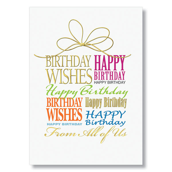 Corporate Birthday Cards
 Gold Ribbon Birthday Card