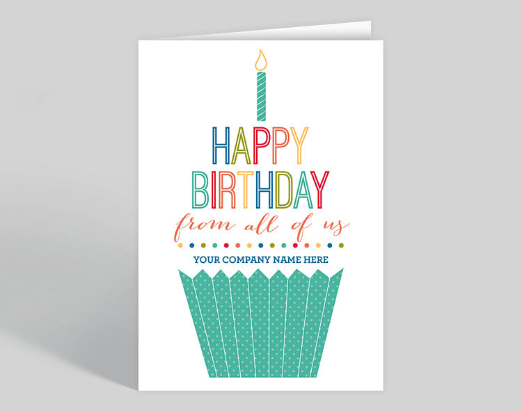 Corporate Birthday Cards
 Cupcake Dots Birthday Card Business Christmas Cards