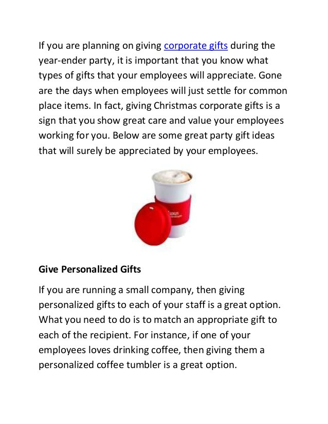 Corporate Holiday Party Gift Ideas
 Types of corporate t ideas you can give during