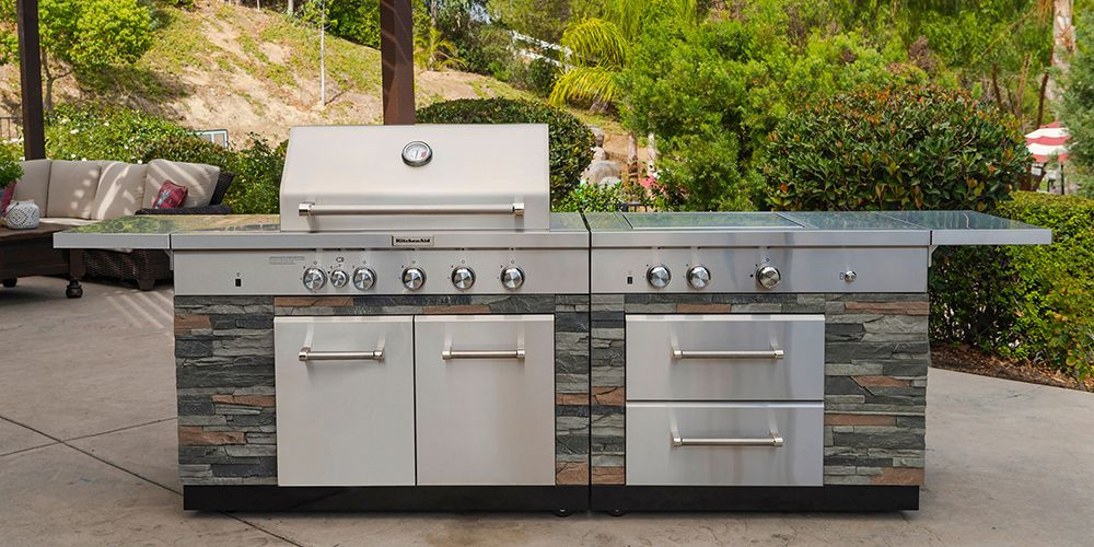 Costco Outdoor Kitchen
 KitchenAid Stone Island 9 Burner Stainless Gas BBQ Grill