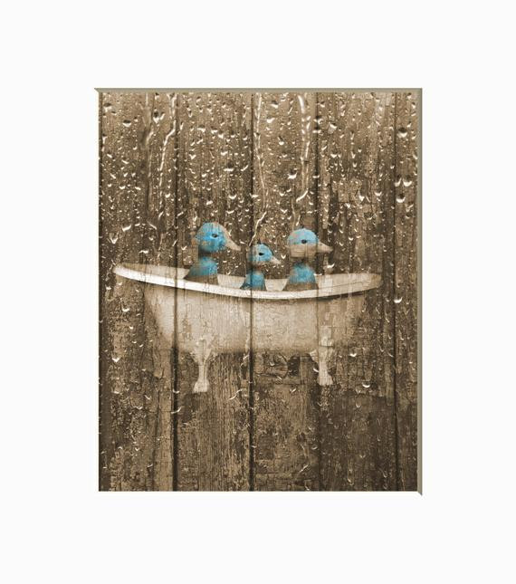 Country Bathroom Wall Decor
 Rustic Country Vintage Bathroom Wall Decor Ducks In