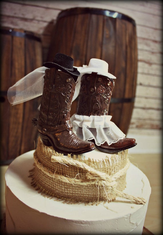 Country Wedding Cake Toppers
 Cowboy Boots Wedding Cake Topper Western Themed
