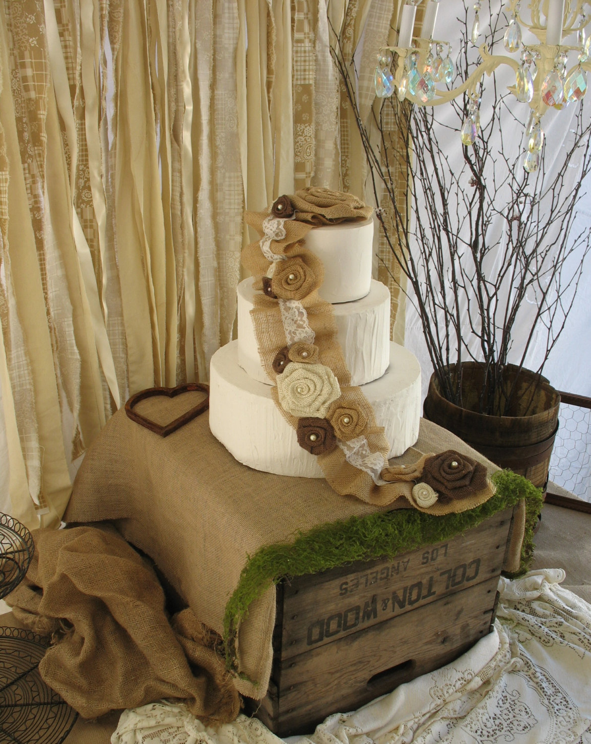 Country Wedding Cake Toppers
 Burlap Cake Topper Rustic Wedding Cake Decoration Burlap