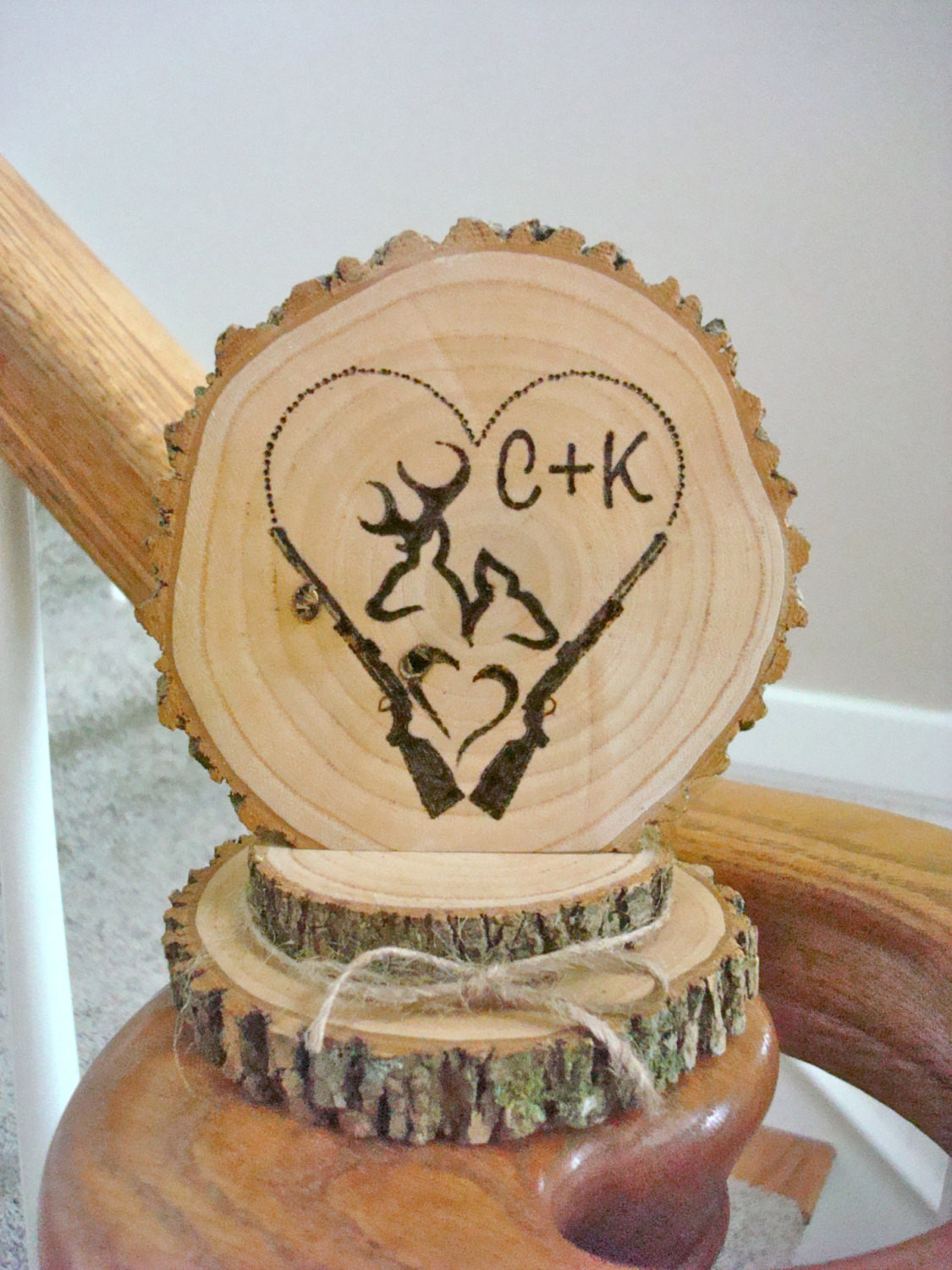 Country Wedding Cake Toppers
 Rustic Wedding Cake Topper Personalized Wood Deer Couple
