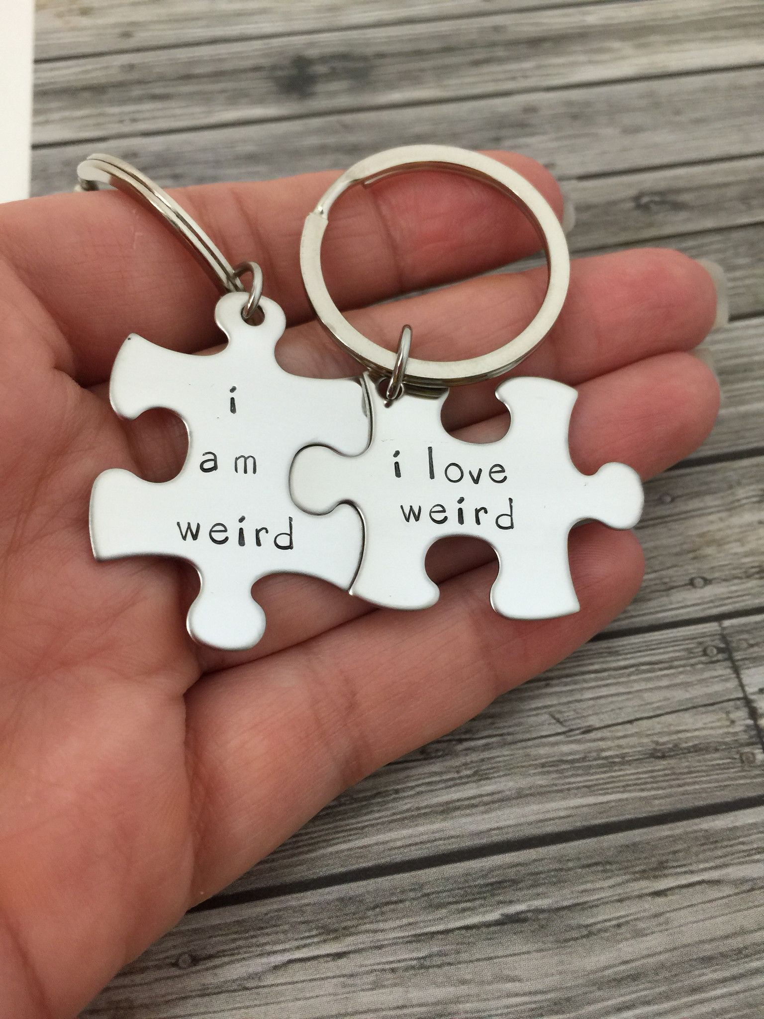 Couple'S First Christmas Gift Ideas
 I am weird I love weird Couples Keychains Couples Gift