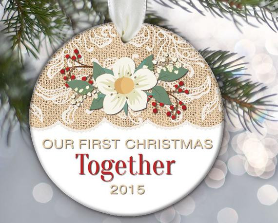 Couple'S First Christmas Gift Ideas
 Our First Christmas To her Burlap and lace Couples