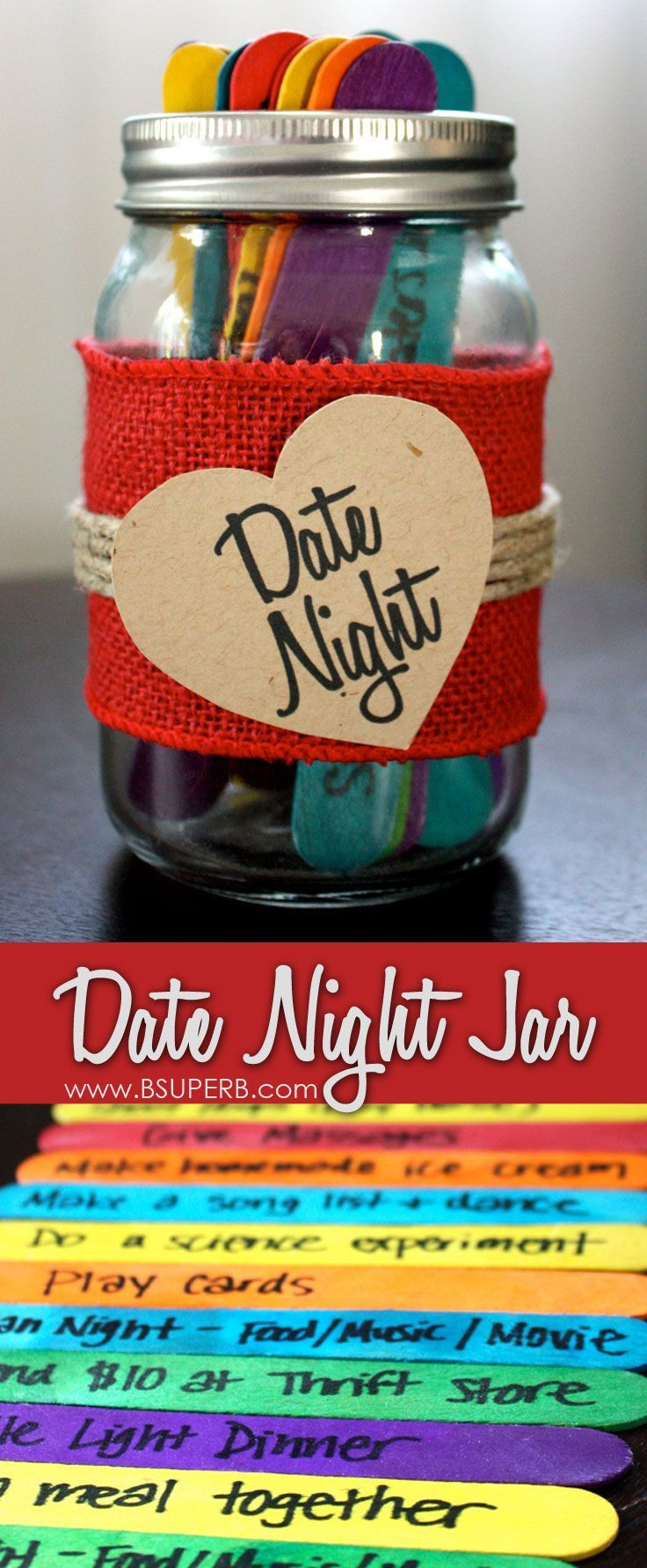 Couples Gift Ideas Pinterest
 25 bästa idéerna om Date Night Jar på Pinterest