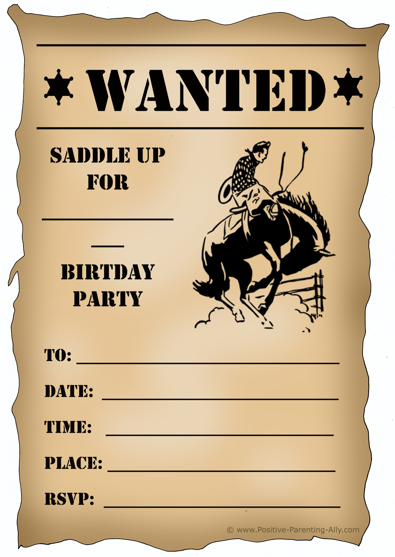 Cowboy Birthday Party Invitations
 Free Printable Birthday Party Invitations for Kids High