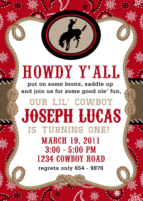 Cowboy Birthday Party Invitations
 Free Printable Cowboy Birthday Invitations