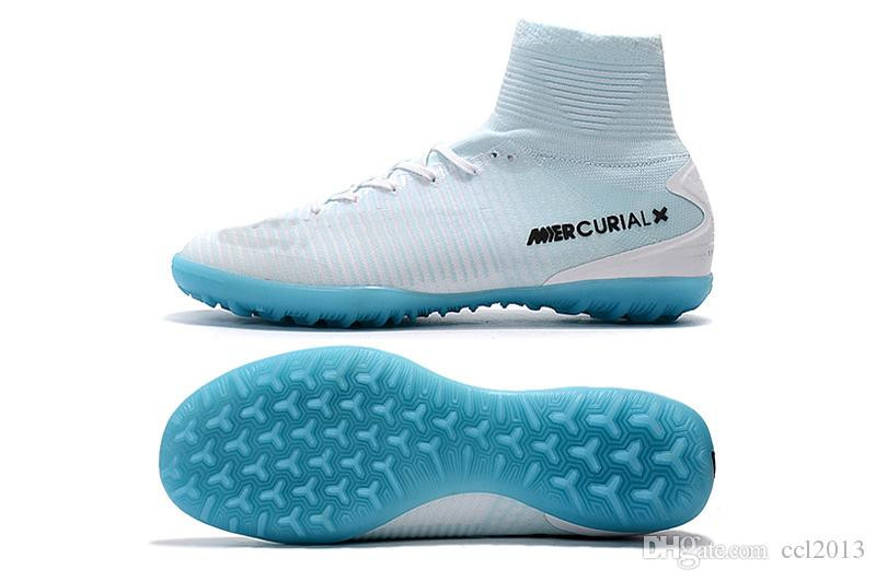 Cr7 Shoes For Kids Indoor
 2019 White Blue CR7 Kids Indoor Soccer Shoes Mercurial