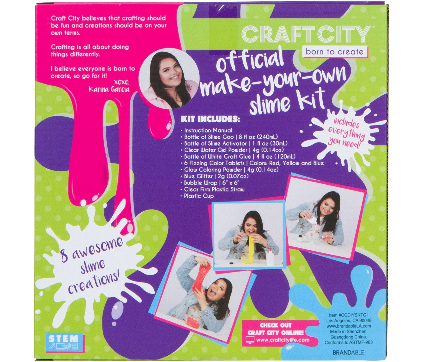 Craft City DIY Slime Kit
 Craft City DIY Slime Kit Glow in the Dark or Sparkly Slime