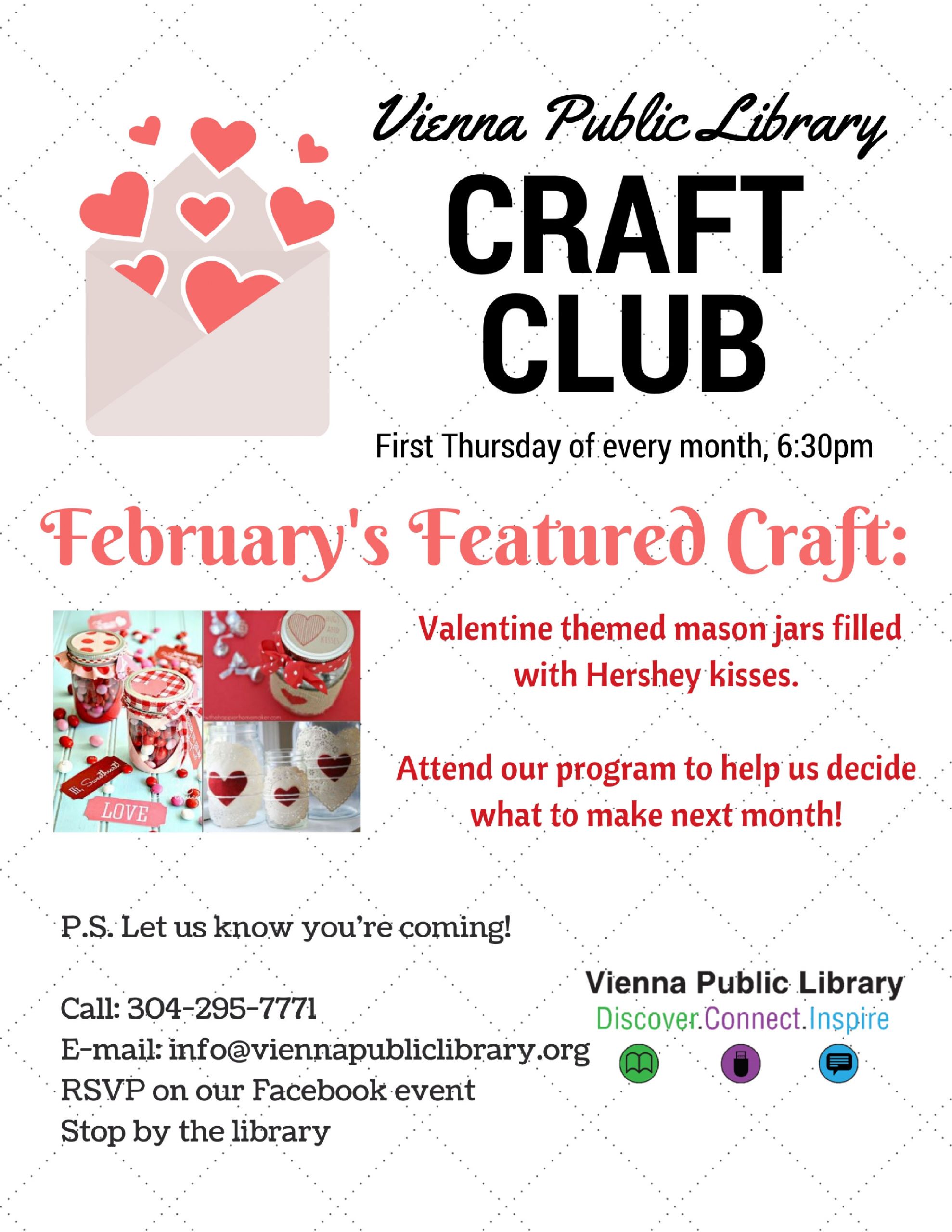 Craft Club Ideas For Adults
 February Adult Craft Club – Vienna Public Library