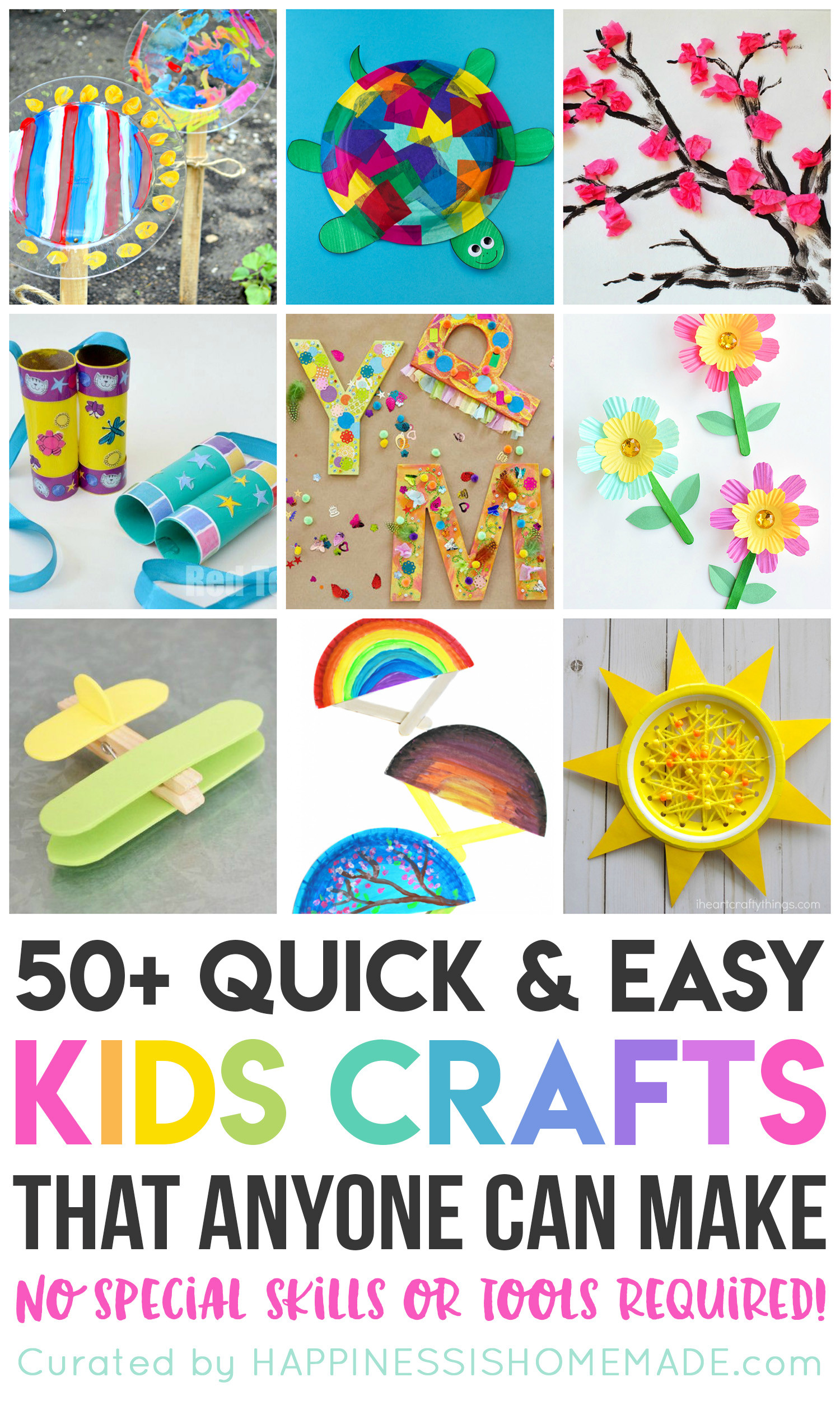 Crafts For Kids At Home
 50 Quick & Easy Kids Crafts that ANYONE Can Make