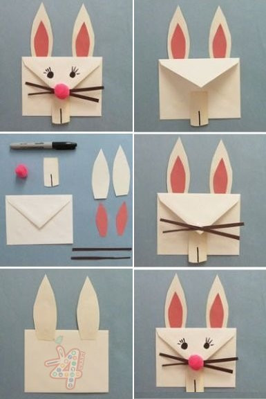Crafts For Kids Step By Step
 DIY Envelope Easter Bunny tutorial Step by step Step